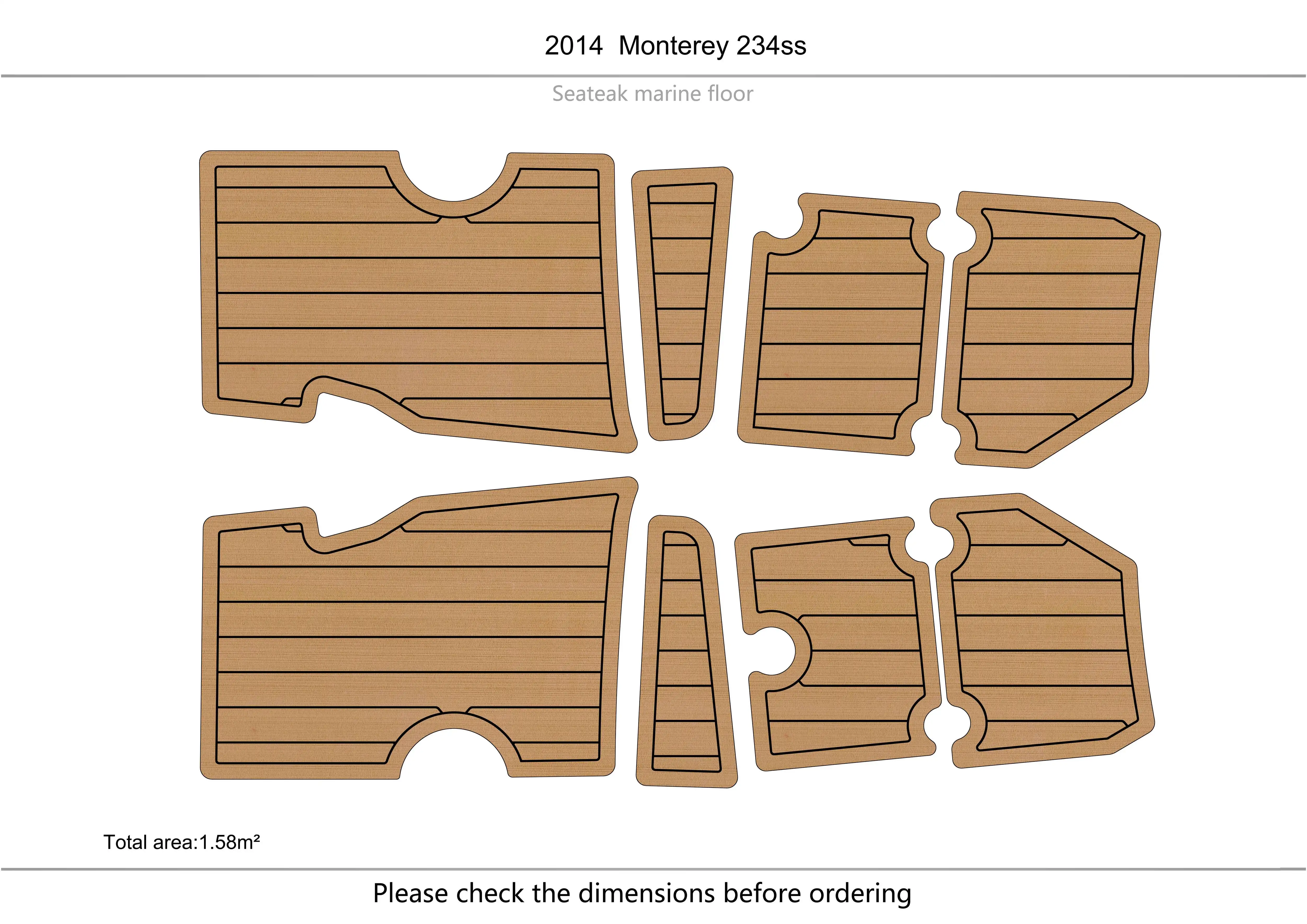 

Monterey 234SS 2014 кабина 1/4 дюйма 6 мм EVA искусственный ковер для водных лыж, яхты, рыболовной лодки, нескользящий напольный коврик