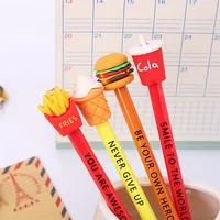 4pcs Creative French Fries Cola Hamburger Inspirational Gel Pens 0.5mm Black Ink Quick Drying Signature Pen Writing Stationery 1