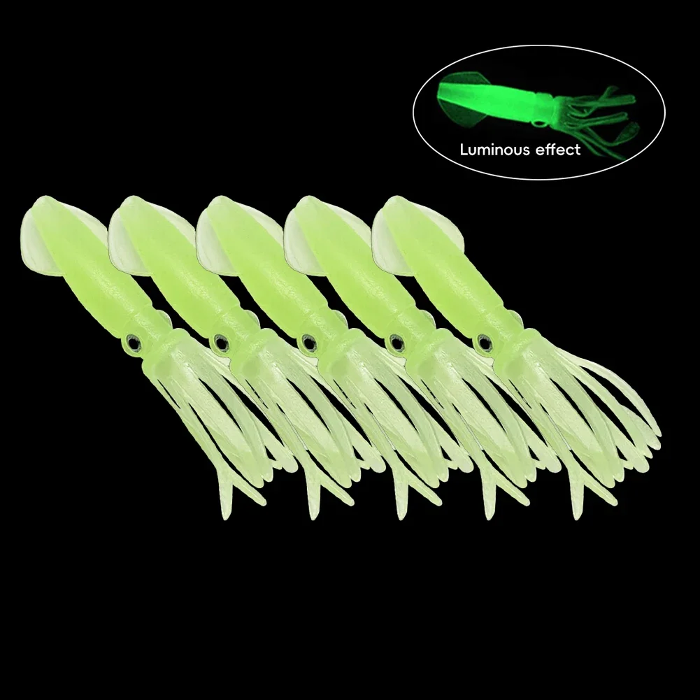 5pcs/set Luminous Bionic Squid Bait Artificial Sea Fishing Lure Outdoor Fishing Accessories