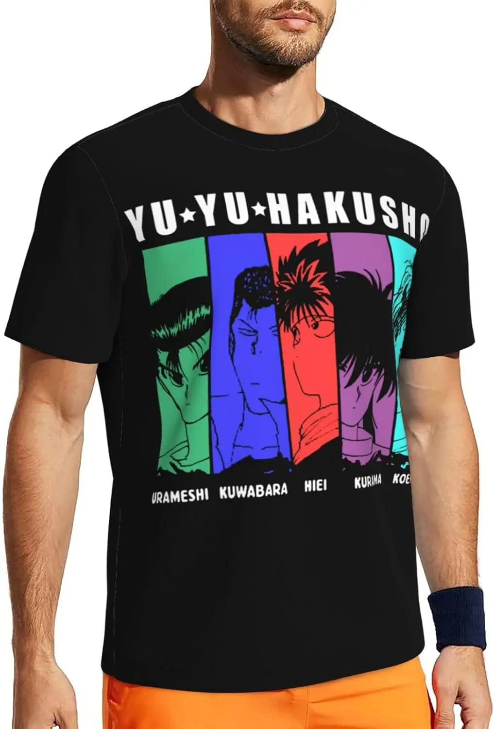 

Anime Yuyu Hakusho T Shirt Mens Summer Round Neck Shirts Casual Short Sleeves Tee