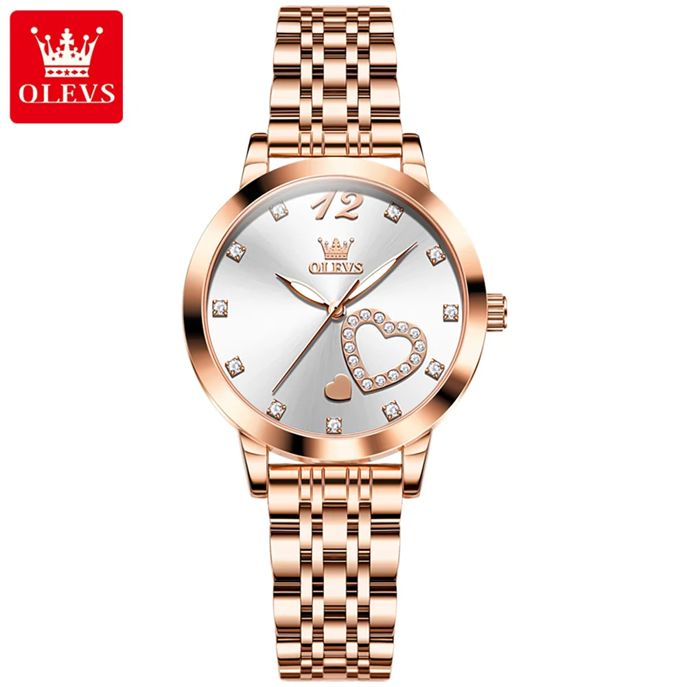 ساعة ماركة OLEVS مقاومة للماء للنساء ساعة كوارتز ل...
