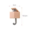 1-10PCS Cute Wall Hooks Key Holder Door Hanging Plastic Self Adhesive Wall Hanger Cartoon Cat Shape Hook For Kids Room Home Deco 6