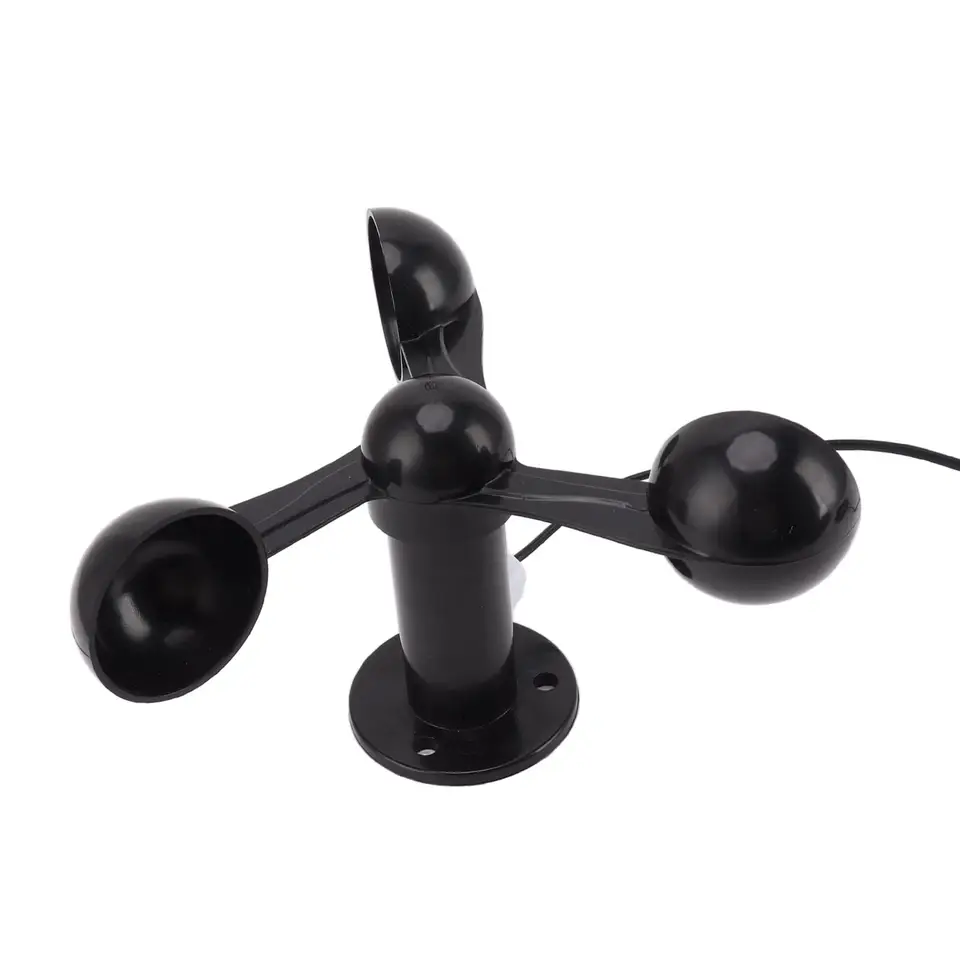 Three Cups Wind Speed Sensor Monitoring 8M 360 Degree Anemometer Cups Waterproof Accurate Wind Speed Detector for Outdoor 0‑3.8v image 1