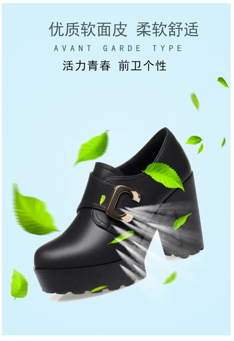 Britischer Stil, tiefer Mund, weiches Leder, klobige Schuhe, 2024, Frühlingsblock-High-Heels-Schuhe, Damen-Oxfords für Büro, Grace-Modus – Detail 5
