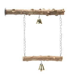 Pepper Wood Parrot Double Layer Bird Stand with Claw and Beak Grinding Features - 20cm (WHITE)