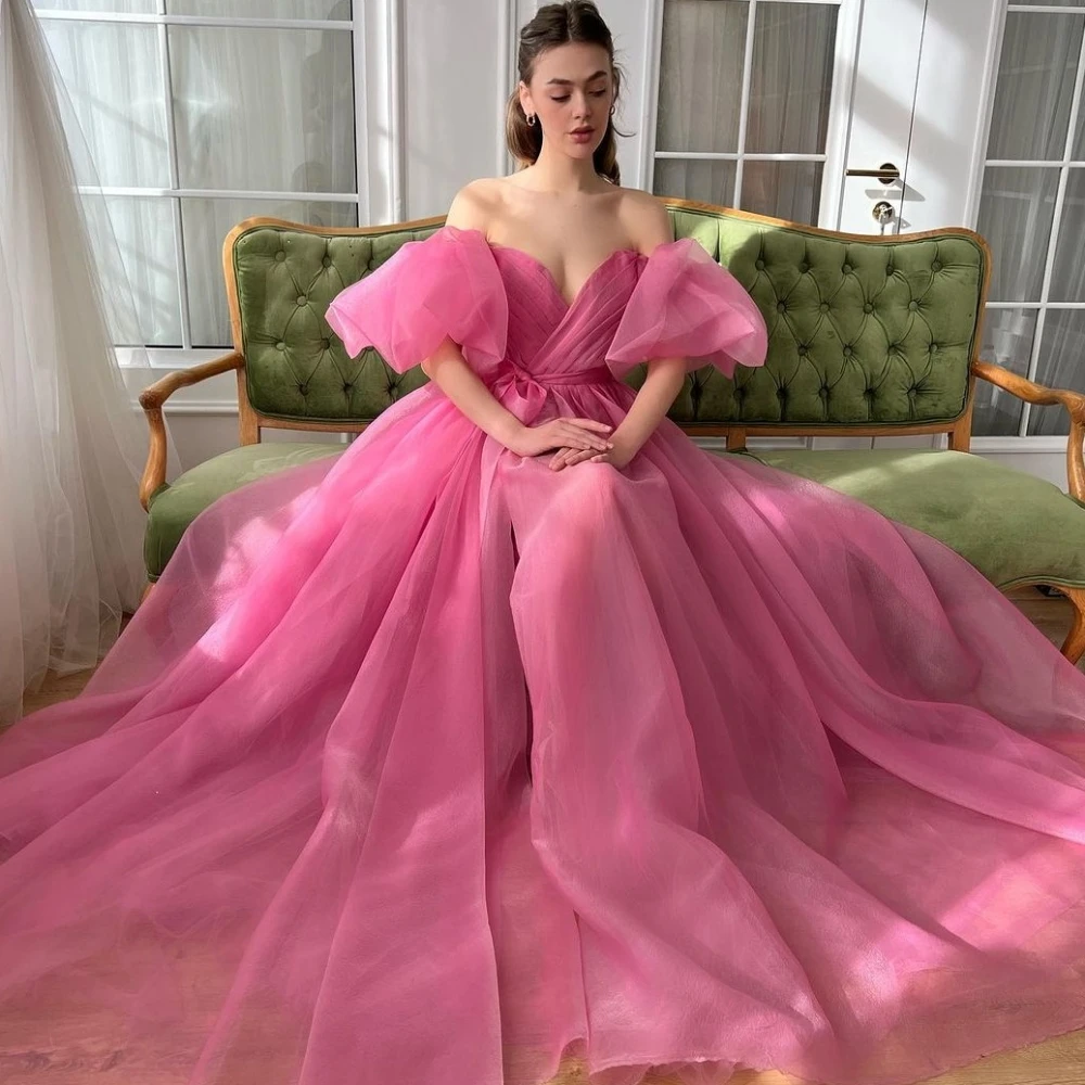 

Prom Dress Evening Organza Draped Party Ball Gown Off-the-shoulder Bespoke Occasion Long es Saudi Arabia