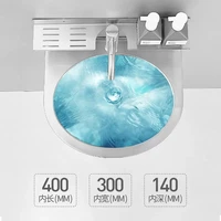 ติดผนังเหล็กสแตนเลส304ห้องน้ำอ่างล่างหน้าอ่างล้างจานสามเหลี่ยม Bracket และชั้นวางของ 3