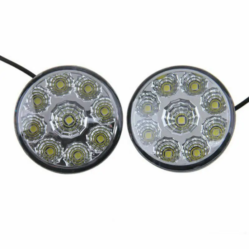 

Accessories Car Light Tool Attachment Components Equipment DRL 2x Round Bright Universal Daytime Running Light
