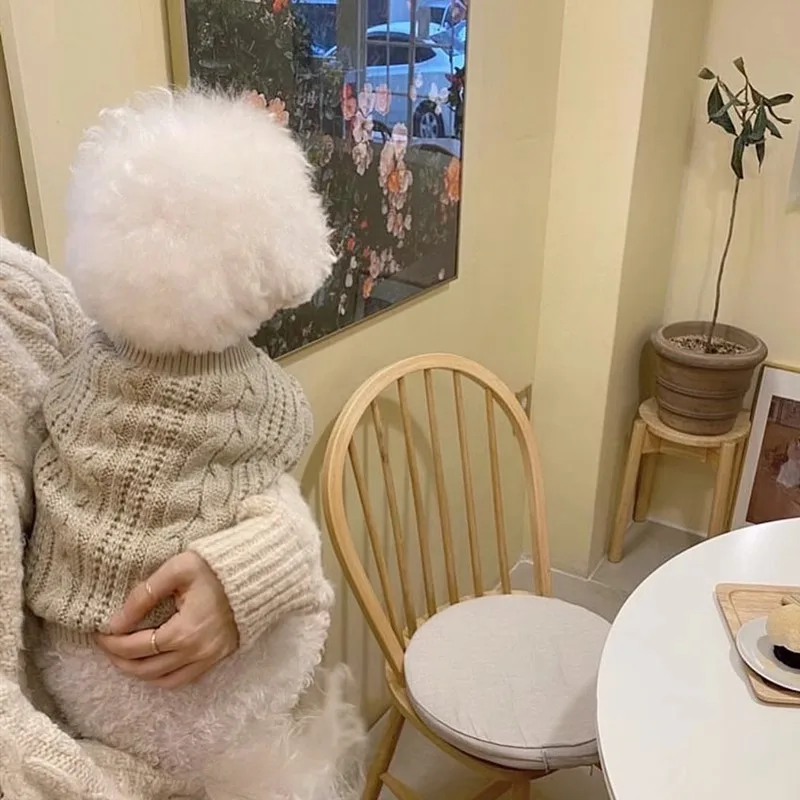 Title 6, Luxury Dog Clothes Solid Winter Dog Sweater Pet...