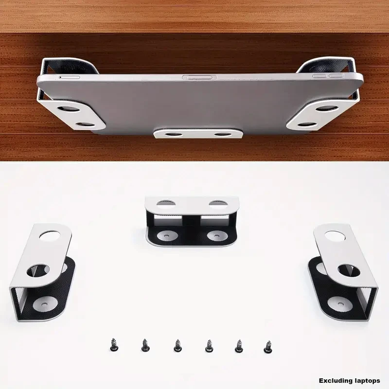 Under Desk Laptop Mount Metal Under Desk Shelf Holder for Laptop for Mac Mini Ma