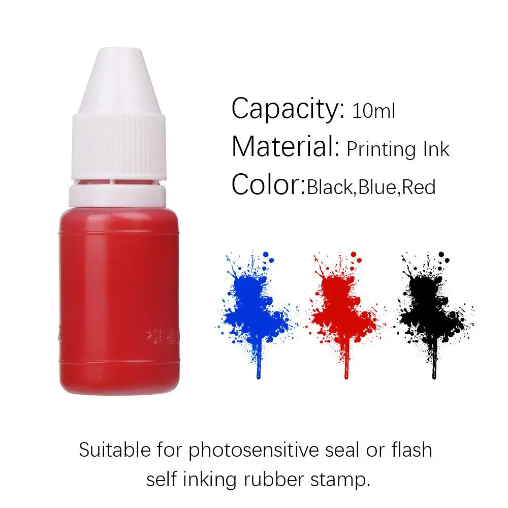 

1Pcs 10ml DIY Inkpad Flash Refill Ink Color Inking Photosensitive Seal Stamp Oil For Wood Paper Wedding Scrapbooking Make Seal