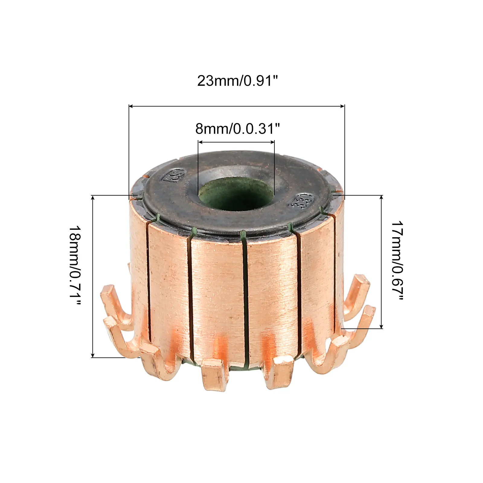 Elektromotor-Kommutator, Kupfer-Hakentyp, 7 Zähne, 11,3 X 3,97 X 12,2 Mm – Für Werkzeuge & Haushaltsgeräte