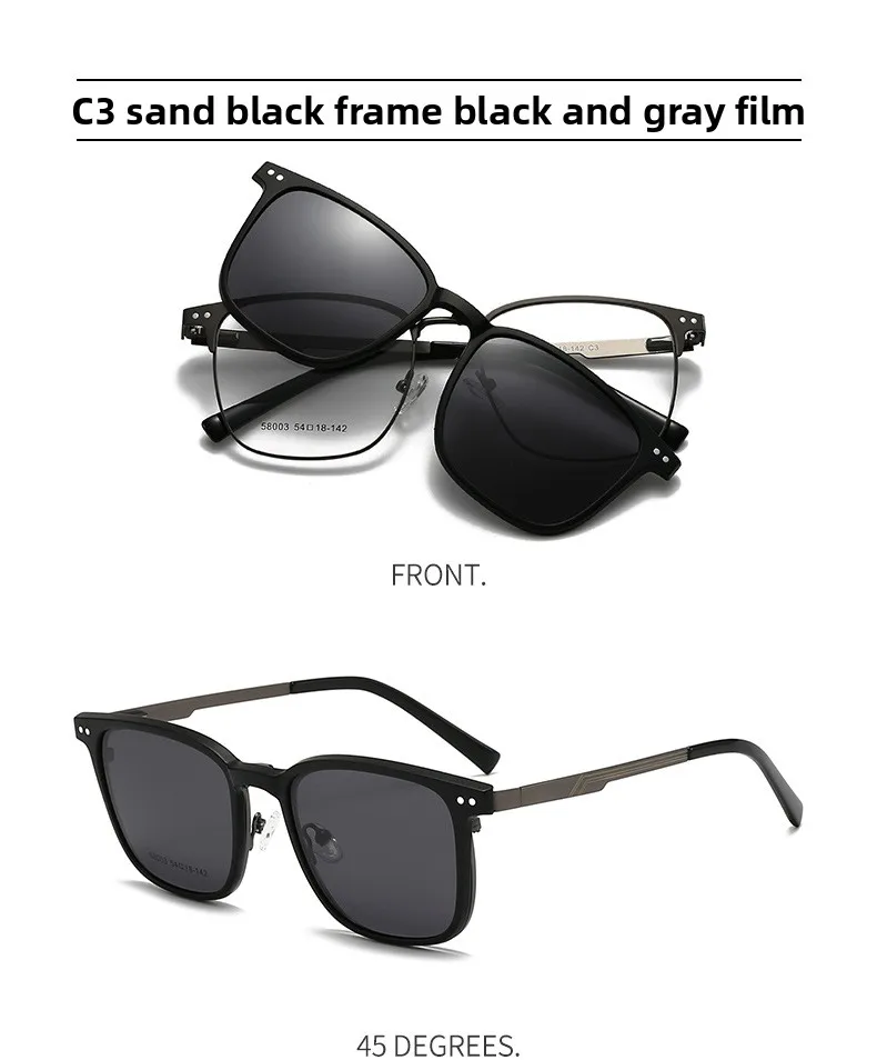 3-in-1-Brille mit Magnetärmeln, hohes Aussehen, vielseitiger Myopie-Brillenrahmen, polarisierte Zwei-in-Eins-Fahrsonnenbrille – Detail 20