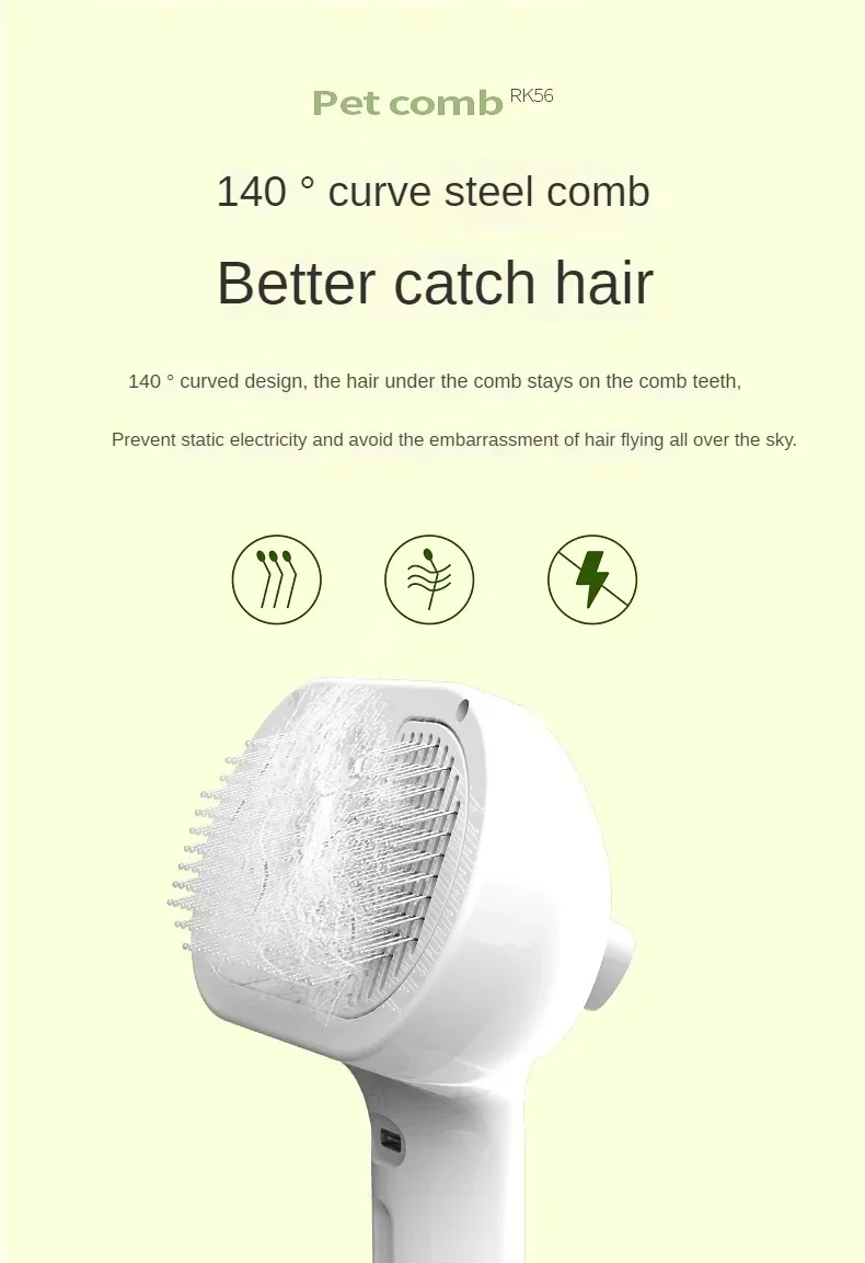 Steamy Cat Brush Pet Spray pettine per toelettatura rimuovi i capelli galleggianti Fluffs Hair Water Steam Styling per cani gatti accessori 5 undefined