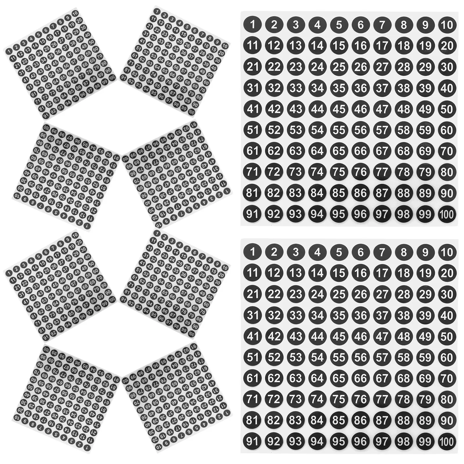 50매 방수 숫자 라벨 스티커 식별용 숫자 표시 분류 사무실 가정 학교용 다용도