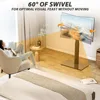 Universal Floor TV Stand,Base for 32-74 Inch TVs with Swivel Height Adjustable Mount,Tempered Glass Base,Space Saving 4
