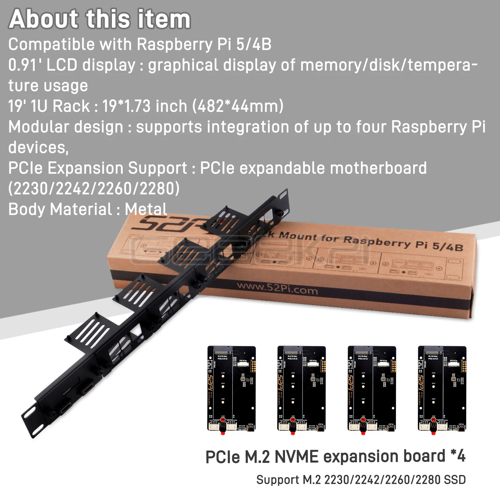 Cassetto Rack 2U 10" Con Serratura Per DeskPi RackMate T2 | Profondità 25,4 Cm