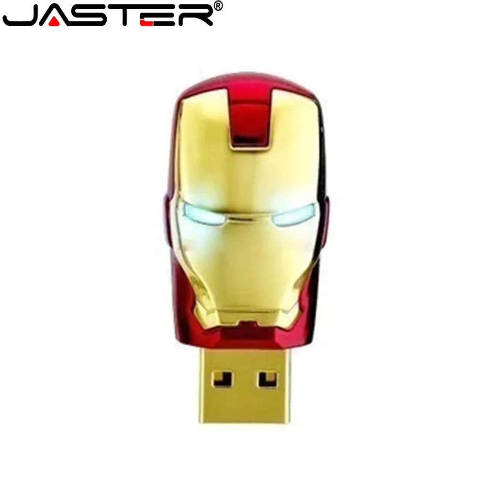 Metal Head LED USB Flash Drive 64GB 32GB 16GB 8GB Waterproof U Disk