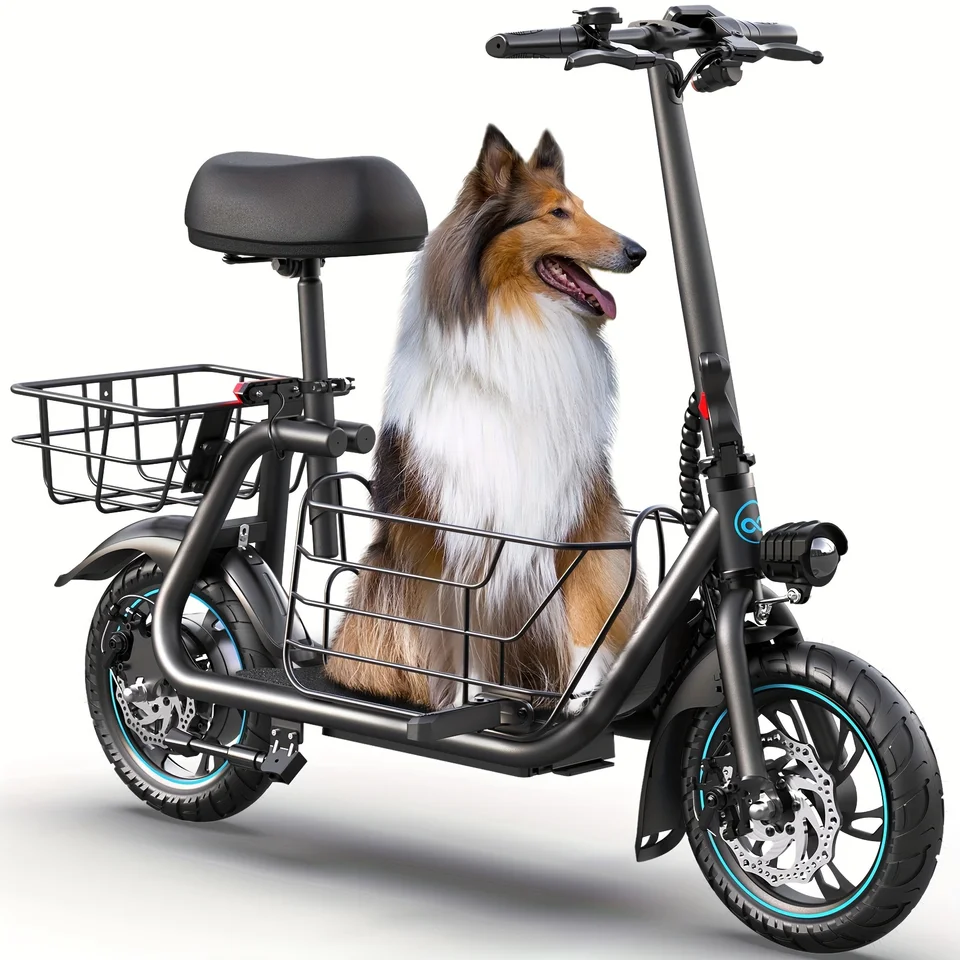 Gyroor Foldable Electric Scooter with Pet Basket