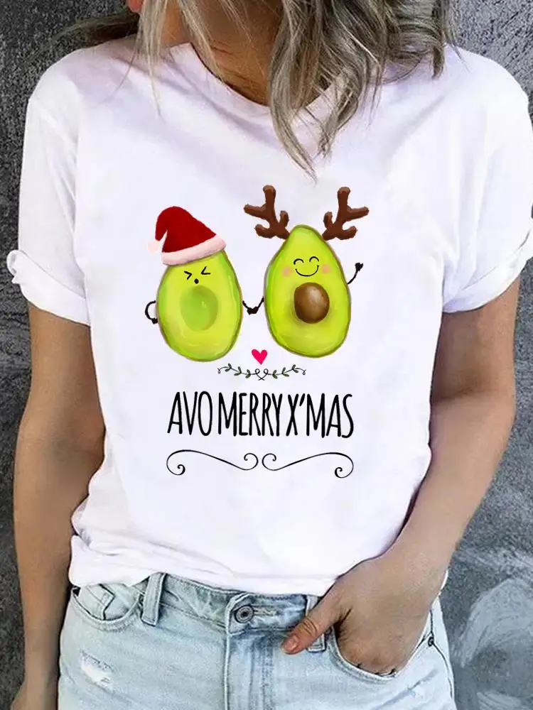 

Avocado Love Style 90s Clothes Women New Year Fashion Top Print Short Sleeve Tee T Shirt Christmas Basic Graphic T-shirts