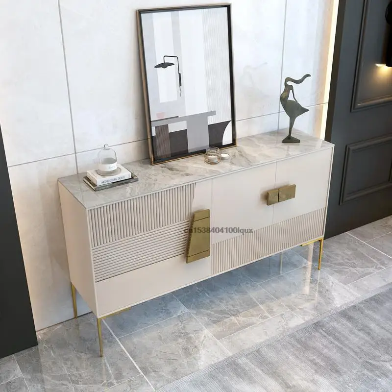 Entrance Porch Cabinet Modern Minimalist Hall Partition Locker Light Luxury Rock Board Dining Side Cabinet Furniture For Home
