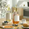 2Pcs 17oz Coffee Syrup Dispenser Clear Glass Syrup Pump Bottle Coffee Bar Accessories Shampoo Dispenser for Home Hotel 1