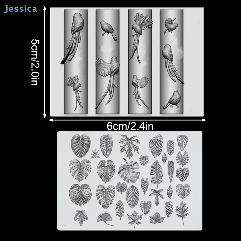 ♥ 3D 실리콘 네일 아트 몰드-리본 보우 발레 슈즈 리프 버드 디자인 DIY 네일 데코 투명 매니큐어 템플릿