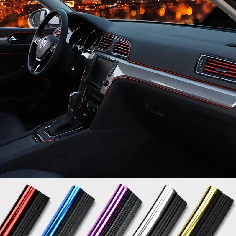 PVC Car Interior Decoration Strip Moulding 5M Red Blue Yellow