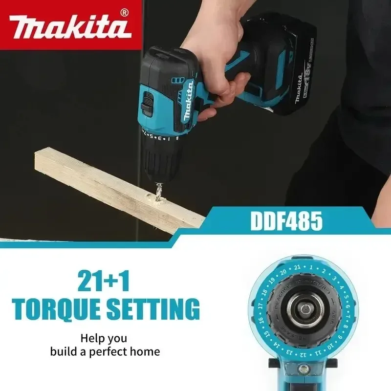 마키타 DDF485 10MM 충전식 LXT 컴팩트 다기능 스크루드라이버 임팩트 브러시리스 무선 드라이버 드릴 전동 공구