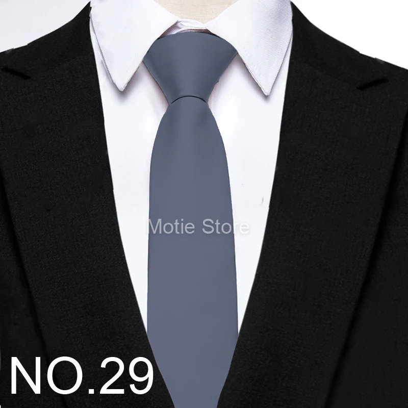 Herren-Krawatten, 6 cm, klassisches Polyester, handgefertigt, schmale Krawatte für Hochzeit, lässige Krawatten, Anzüge, einfarbiger Druck, Krawatte, Geschenk – Detail 28