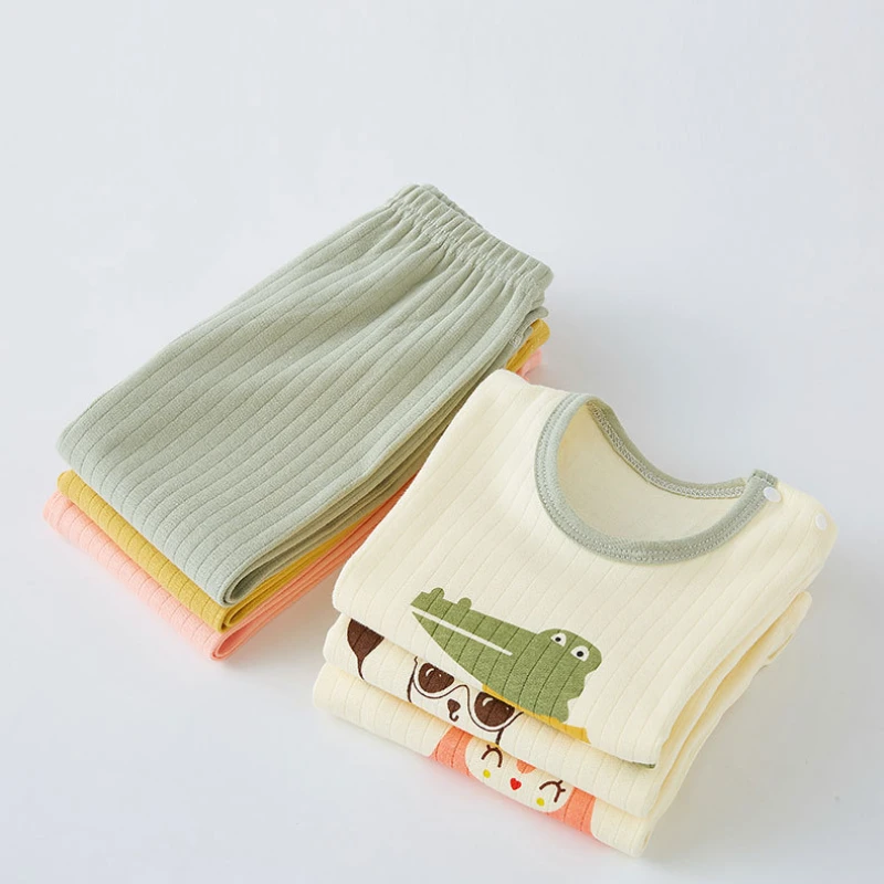 Infant Baby Underwear Set Dragon Cartoon Print Boys Girls Cotton Comfort Soft Children's Suit Homewear Kids Clothes Pajamas