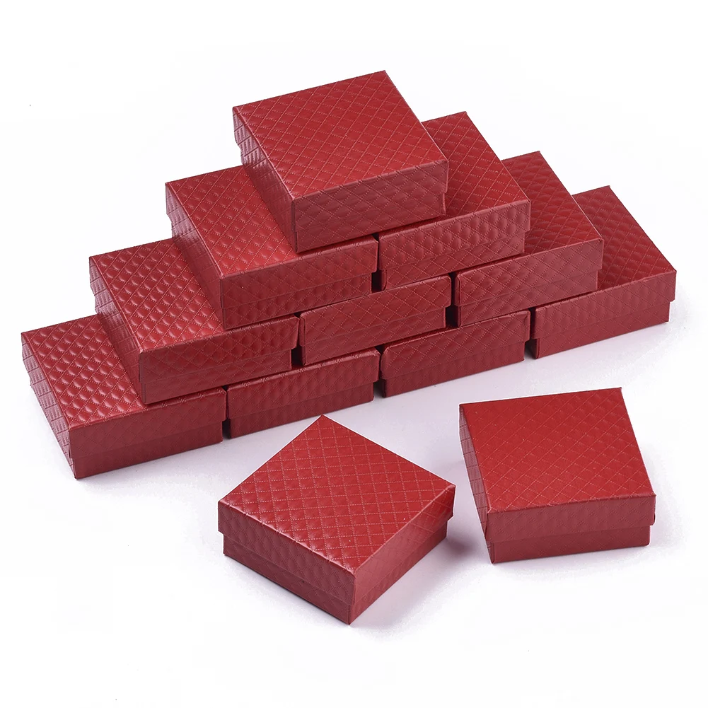 

12-24pcs Small Boxes Square Cardboard Jewelry Boxes with Sponge Inside for Women Necklace Earring Ring Jewelry Gifts Packing
