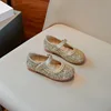 Children's Leather Shoes 3-18 Years Old Sequins Soft Girls Performance Shoes Spring Autumn Gold Flat Non-slip Kids Single Shoes 4