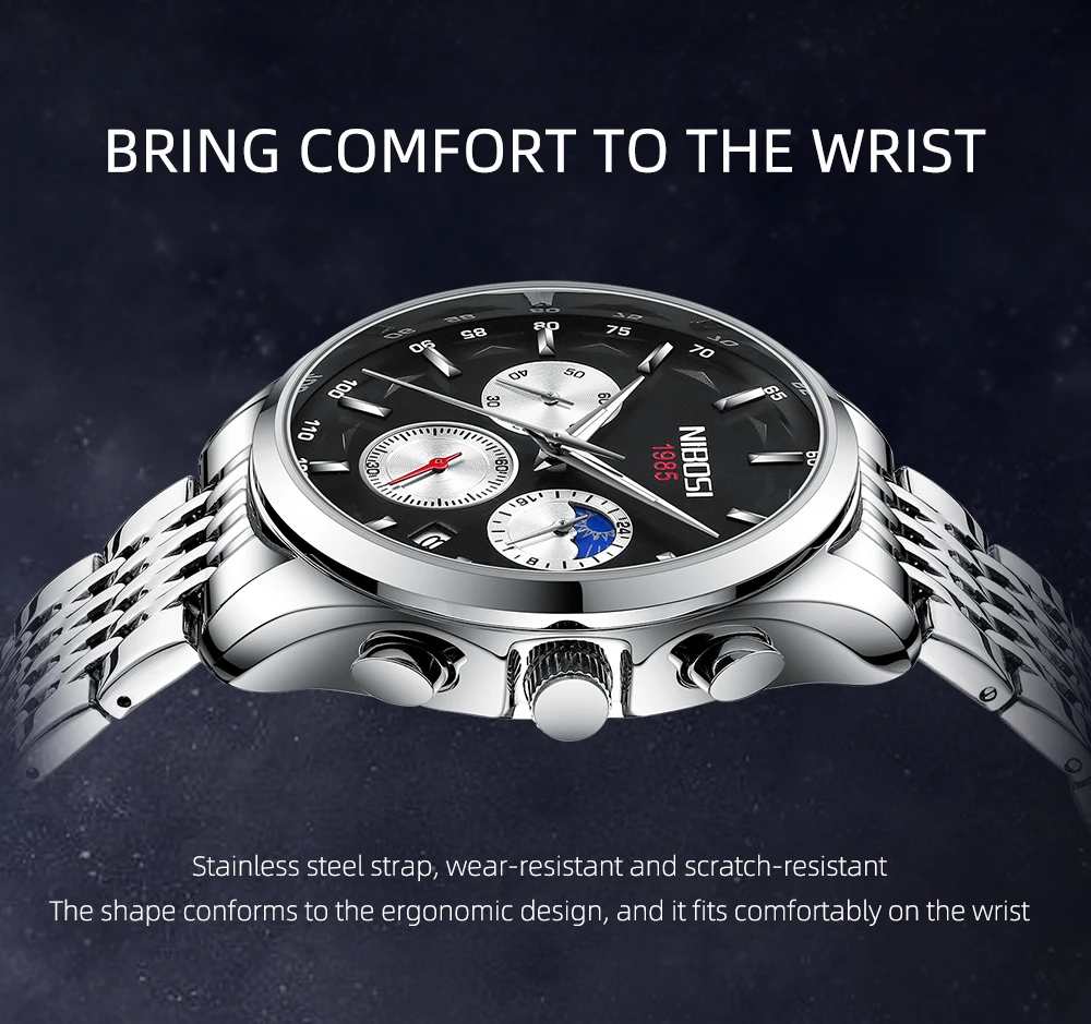 NIBOSI 2022 Relogio Masculino Fashion Brand Luxury Mens Watches Stainless Steel Waterproof Sports Quartz Men Watch For Gift Box
