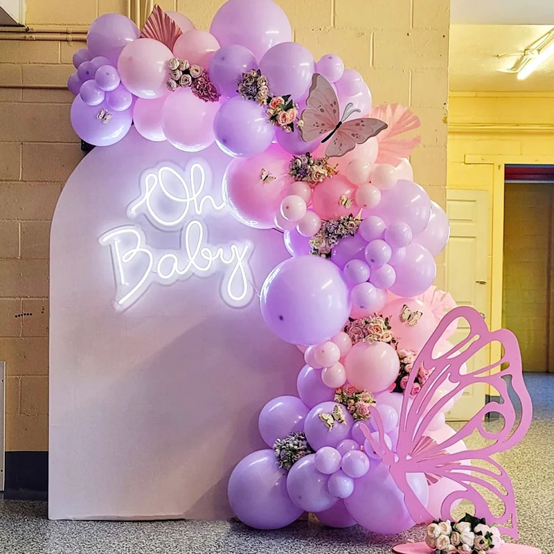 Butterfly-Birthday-Decorations-Pink-Purple-Balloon-Garland-Arch-Kit ...