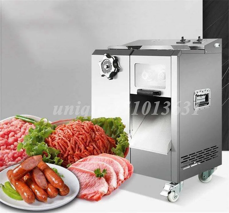 Electric Stainless Steel Vegetable and Meat Cutting Machine Multifunctional Commercial Meat Grinder Sausage Machine Meat Slicer