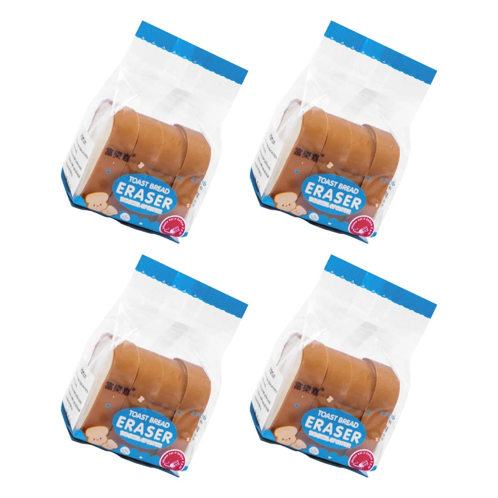 

3 Packs Jigsaw Eraser Portable Mini Erasers School Bread Decorative Pencil Adorable Food Student
