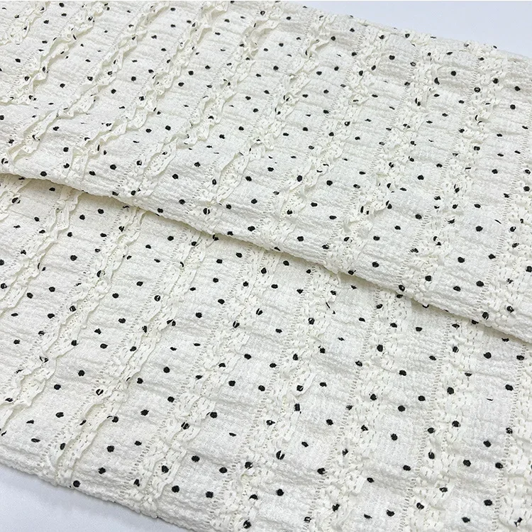 Elastic Polka Dot Lace Fabric Wide Leg Pants Skirt Children's ClothingAccordion Pleat Wood Grain Edge Fabric Design
