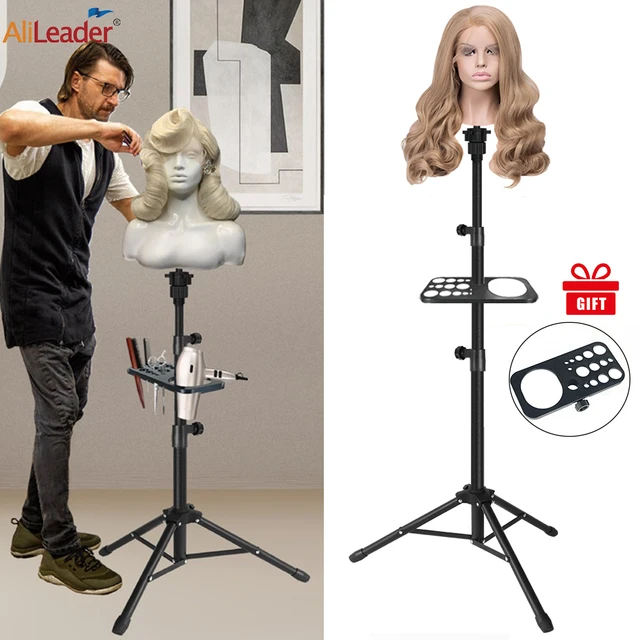 One Pcs Tripod Mini Mannequin Head Stand, Wig Stand Tripod