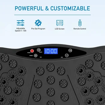 Vibration Plate Exercise Machine with Remote Control, Whole Body Workout Fitness Machine, Foot Massage, No Resistance Bands 5