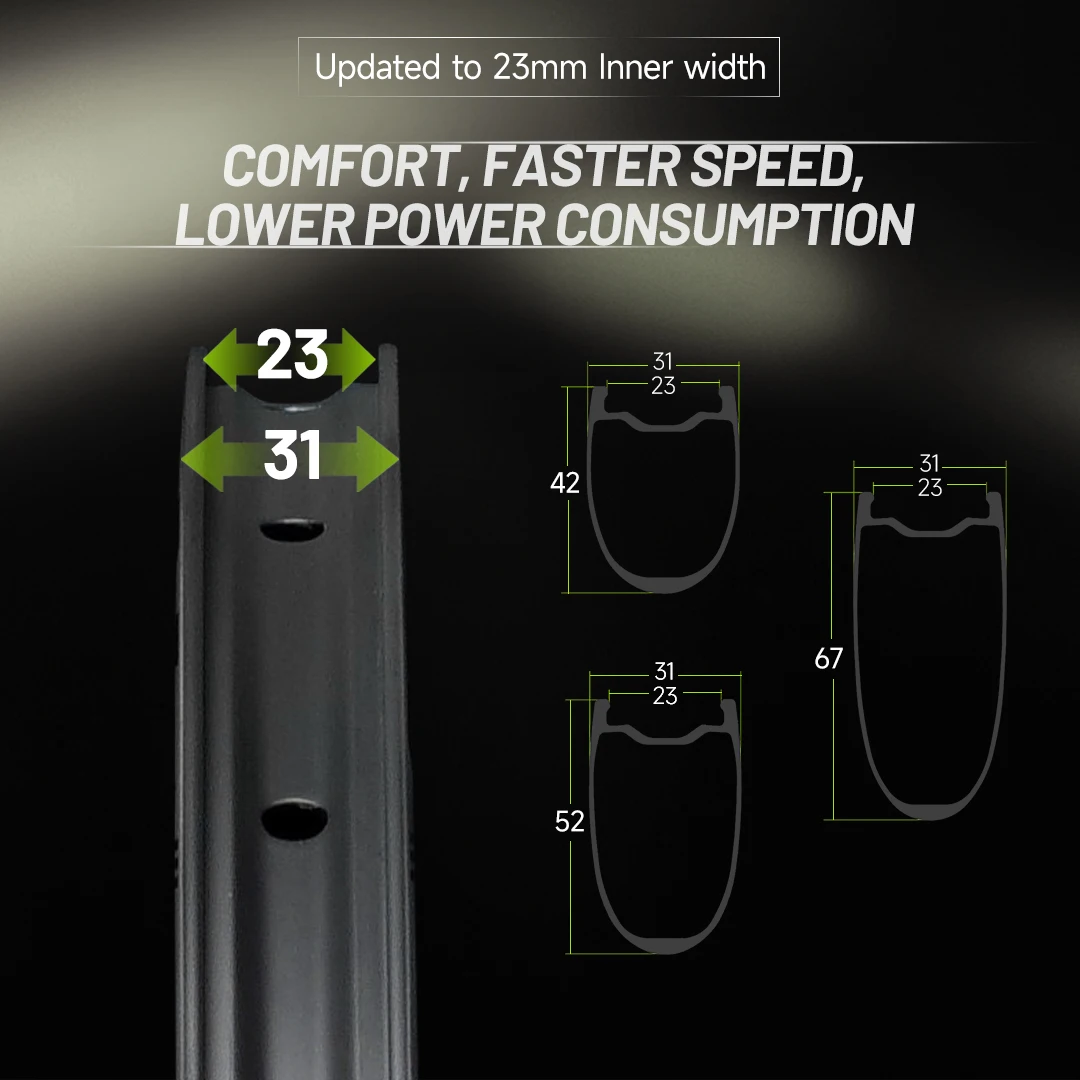 ELITEWHEELS EDGE DISC 3.0 Carbon Wheelset Ratchet System 50T Wing 20 Spoke UD Matte Raw Carbon Center Lock Cruiser Wheelset