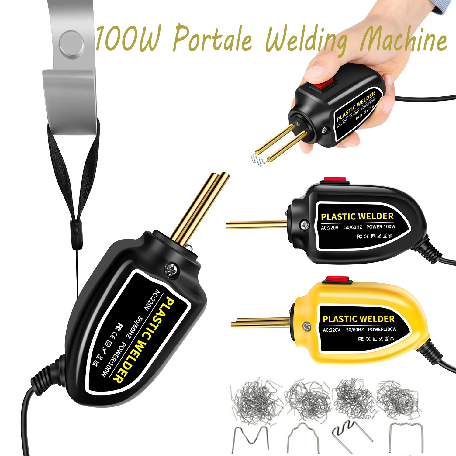 미니 100W 플라스틱 용접 기계 핫 스테이플러 범퍼 수리 키트 플라스틱 수리 자동차 범퍼 수리 용접 총에 대한 납땜 인두