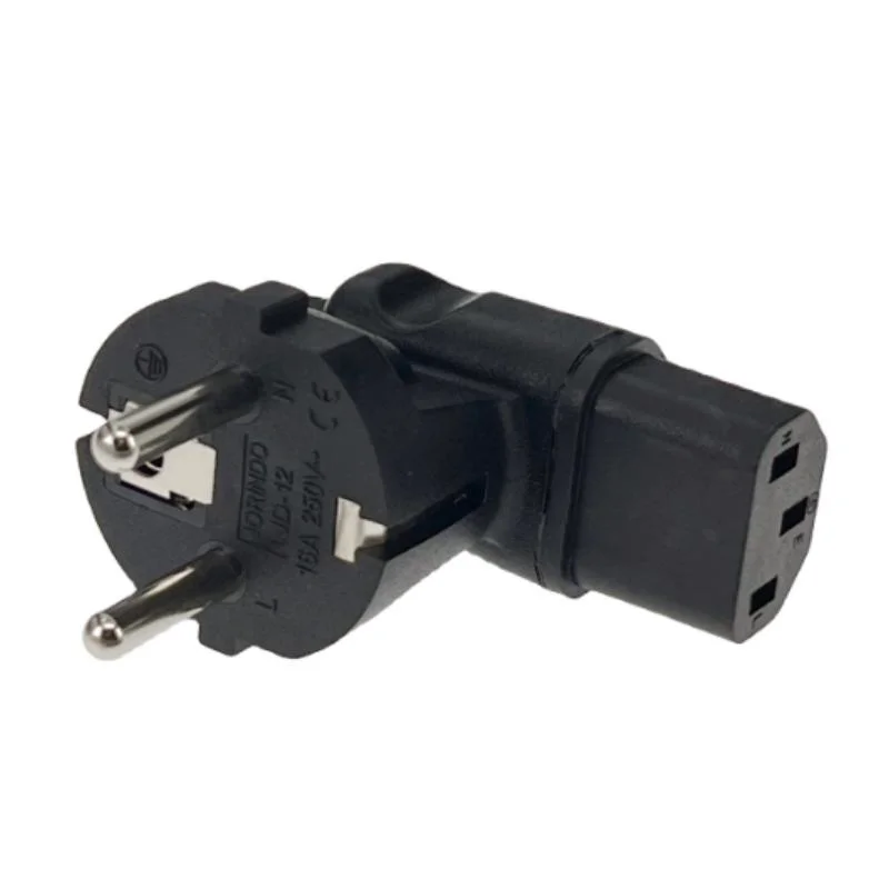 EU to C13 conversion plug adapter 16A250V European pround 2 pins 4.8mm schuko Type F wire grounding converter for change plug