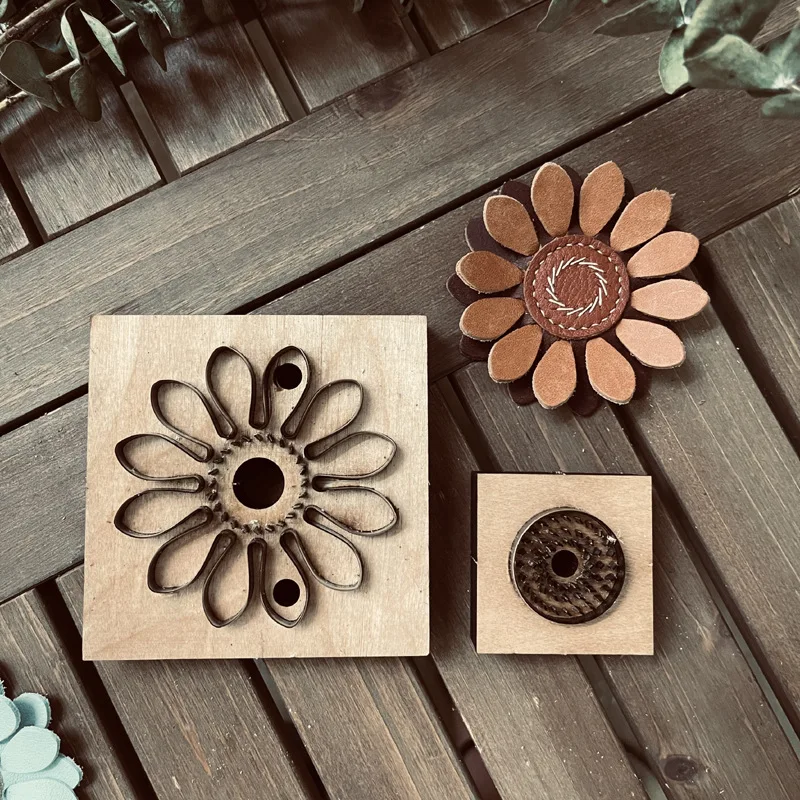 새로운 일본 철강 블레이드 DIY 가죽 공예 8CM 다섯 꽃잎 꽃 다이 커팅 나이프 금형 나무 손 펀치 도구