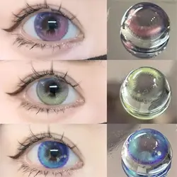 UYAAI Colored Contact Lenses For Eyes Yearly 1Pair Girl Tears Series Soft Graduated Color Contact Lenses Beauty Makeup Pupils