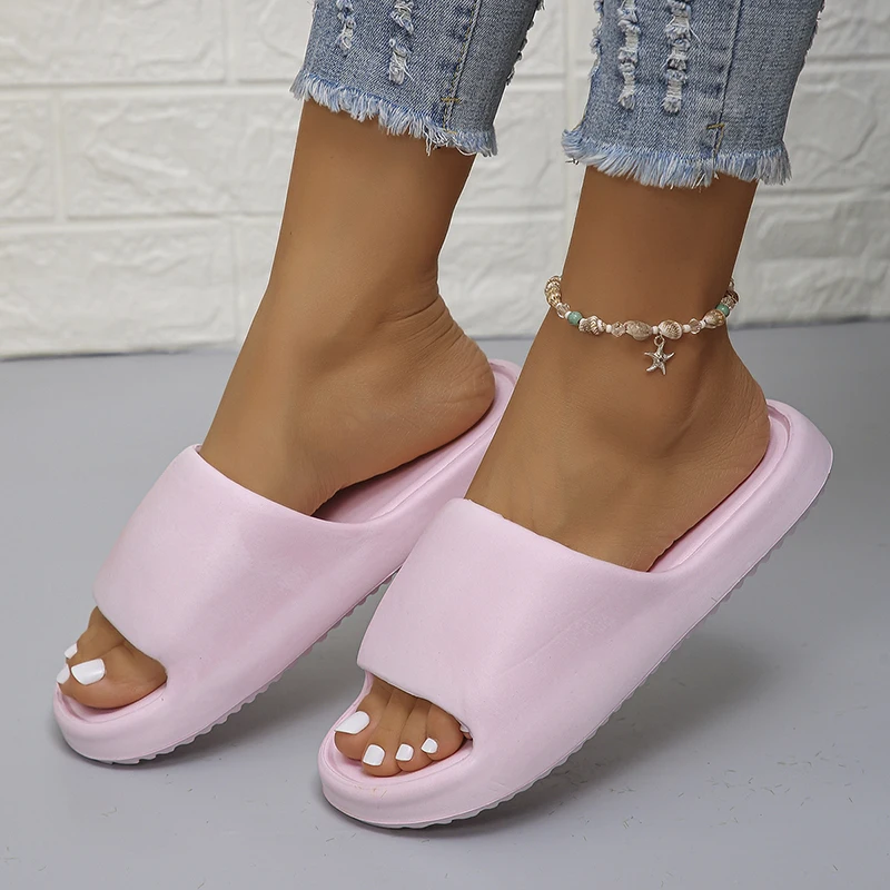 Lucyever 2024 Soft Sole Eva Slippers for Women Lightweight Non Slip Home Slippers Woman Summer Thick Platform Beach Flip Flops 4