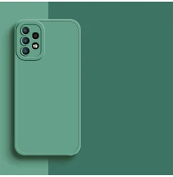 Square Frame Silicone Protection Case for Samsung Galaxy - Soft and Durable Cover (Green)