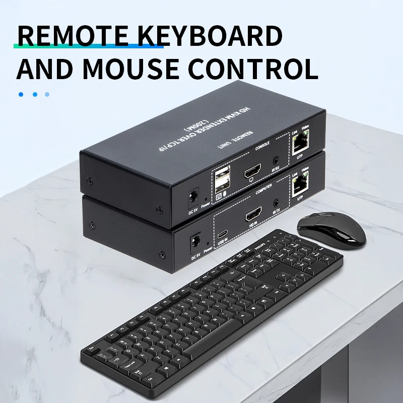 RJ45 CAT5e CAT6 ̴ Ʈũ ̺  200M HDMI KVM USB ͽٴ TCP/IP HDMI KVM ͽٴ ۽ű ű ȯ