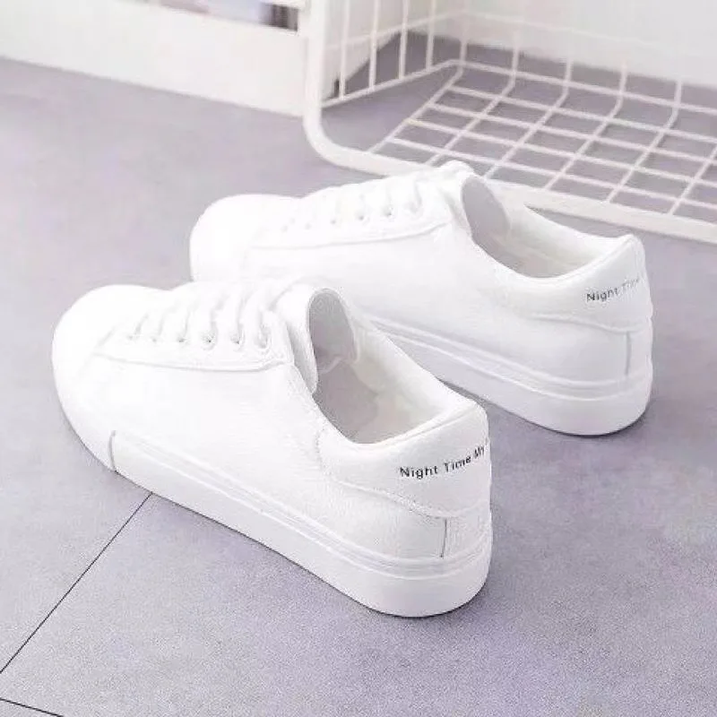 2024 New Women Sneakers Fashion Breathble Vulcanized Shoes Pu Leather Platform Shoes White Lace Up Casual Shoes Zapatos Mujer - 4