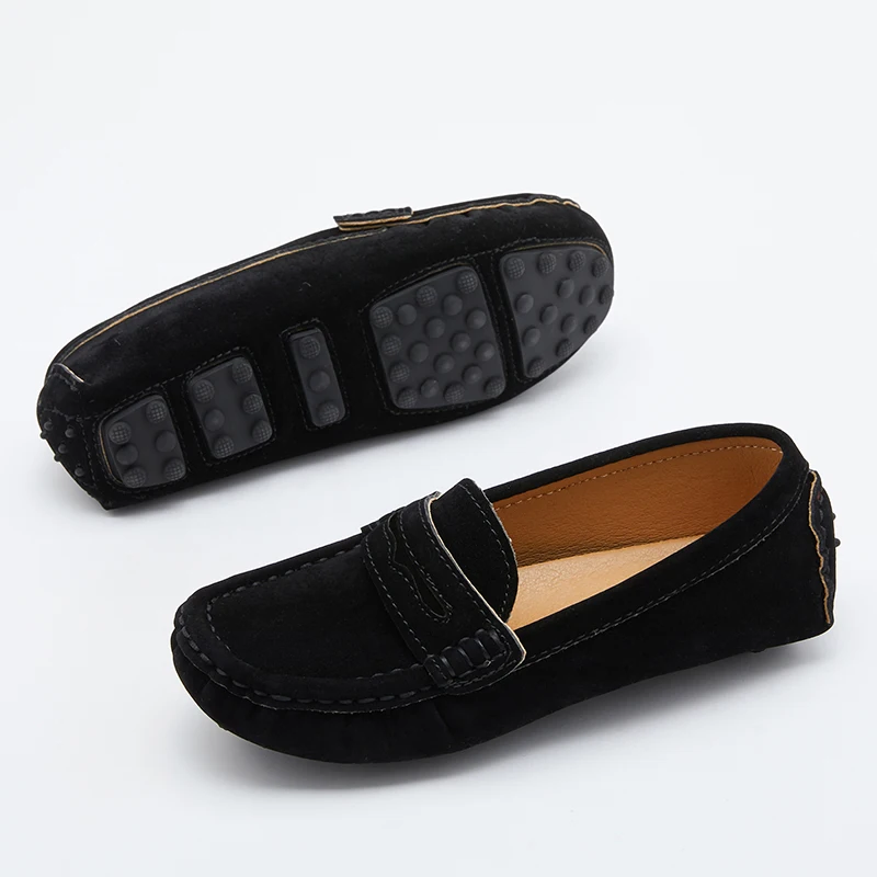 Lennuoma Kids Penny Loafers Flats Shoes Suede Leather Spring Autumn Party Solid Slip On Children Toddle Little Boy Moccasins kids shoes leather shoes